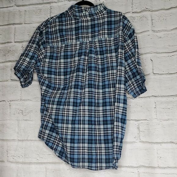 Woolrich Short Sleeve Button Up Shirt Plaid Mens XL Cotton - Picture 2 of 5